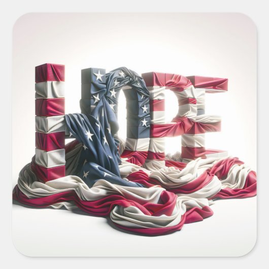 希望に関する米国国旗 スクエアシール (正面)