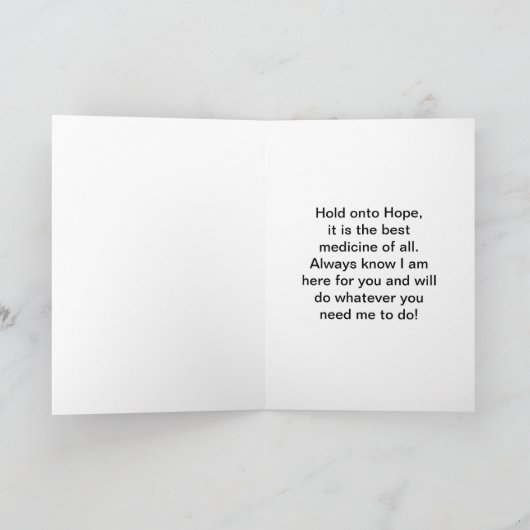 希望のがんの癒しの力勇気付けられるカード カード (内部)