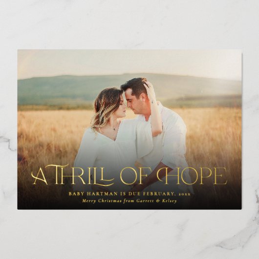 希望のスリル妊娠発表写真 箔シーズンカード (正面)