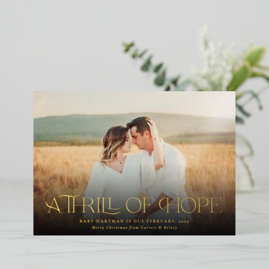 希望のスリル妊娠発表写真 箔シーズンカード (立ち正面)