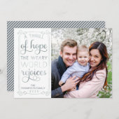 希望のスリル疲れた世界が喜ぶ写真カード シーズンカード (正面/裏面)