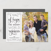 希望のスリル疲れた世界が喜ぶ写真カード シーズンカード (正面/裏面)