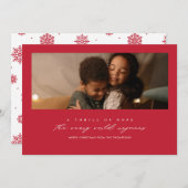 希望のスリル 赤の写真入りホリデーカード シーズンカード (正面/裏面)