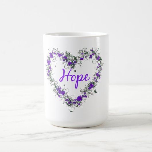 希望のハートを15のozの信号器のマグ開花して下さい マグカップ (中央)