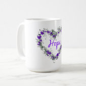 希望のハートを15のozの信号器のマグ開花して下さい マグカップ (正面左)