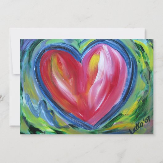 希望のハートカスタム招待状または招待状 招待状 (正面)