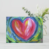 希望のハートカスタム招待状または招待状 招待状 (スタンド正面)