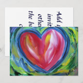 希望のハートカスタム招待状または招待状 招待状 (正面/裏面)