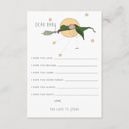 希望のベビーアドバイスカード | かわいい魔女 エンクロージャーカード (正面)