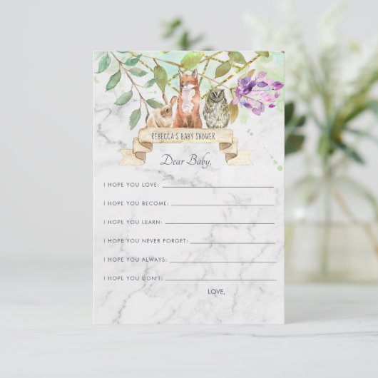 希望のベビーアドバイスカード |ウッドラエレガントンド エンクロージャーカード (スタンド正面)