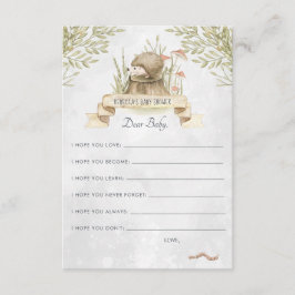 希望のベビーアドバイスカード | Woodland Hedgehog エンクロージャーカード