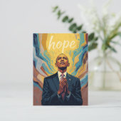 希望のメッセージを伝えるバラク・オバマ大統領 ポストカード (スタンド正面)