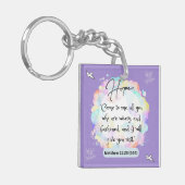 希望のメッセージ – Matthew 11-28 – アクリル キーホルダー (正面左)