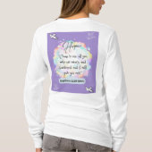 希望のメッセージ – Matthew 11-28 -長袖白 Tシャツ (裏面)