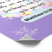 希望のメッセージ – Matthew 11-28 - 8 x 10ポスター ポスター (角)