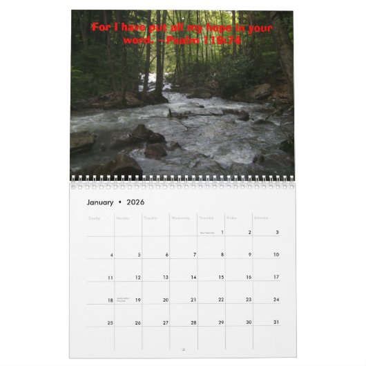 希望の信頼および愛2009年 カレンダー (1月 2026)