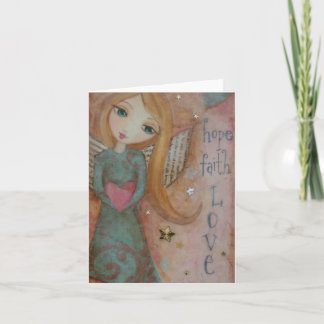 希望の信頼愛天使の芸術のプリントのブランクNotecard カード