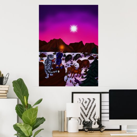 希望の光のクリスマス絵画の芸術 ポスター (ホームオフィス)