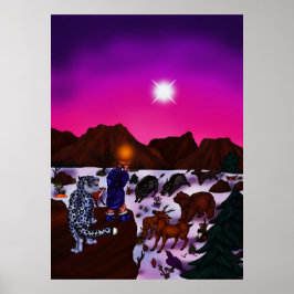 希望の光のクリスマス絵画の芸術 ポスター