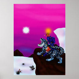 希望の光クリスマスのファンタジー絵画の芸術 ポスター