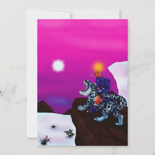 希望の光クリスマスのファンタジー絵画の芸術 招待状 (正面)