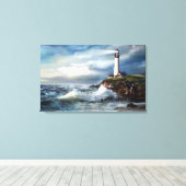 希望の光、ピジョンポイントライトハウス キャンバスプリント (インサイチュ (ウッドフロア))