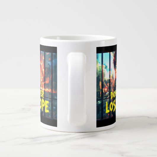 希望の力強いメッセージ – 少年の背後バー戦争 – The ジャンボコーヒーマグカップ (裏面)
