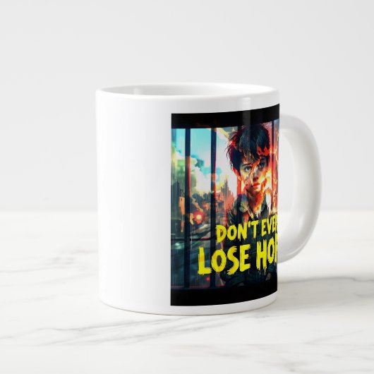 希望の力強いメッセージ – 少年の背後バー戦争 – The ジャンボコーヒーマグカップ (正面右)