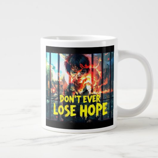 希望の力強いメッセージ – 少年の背後バー戦争 – The ジャンボコーヒーマグカップ (右)
