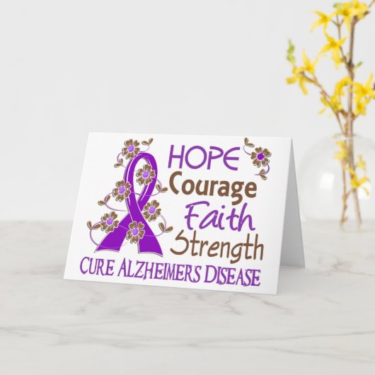 希望の勇気の信頼の強さ3のアルツハイマー病 カード (黄色い花)