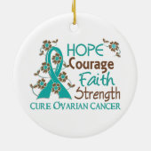 希望の勇気の信頼の強さ3の卵巣癌 セラミックオーナメント (裏面)