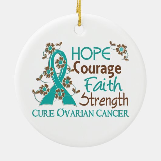 希望の勇気の信頼の強さ3の卵巣癌 セラミックオーナメント (裏面)