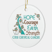 希望の勇気の信頼の強さ3の子宮頸癌・ セラミックオーナメント (左)