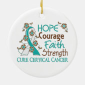 希望の勇気の信頼の強さ3の子宮頸癌・ セラミックオーナメント (裏面)