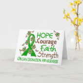 希望の勇気の信頼の強さ3の臓器提供 カード (黄色い花)