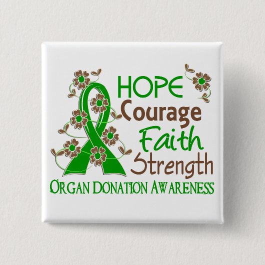 希望の勇気の信頼の強さ3の臓器提供 缶バッジ (正面)