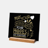 希望の動機を反映する アクリルサイン (傾斜)