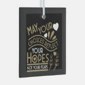 希望の動機を反映する ガラスオーナメント (正面右)