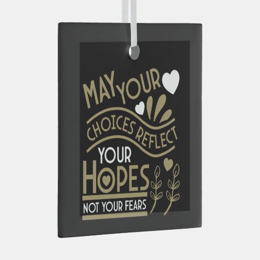 希望の動機を反映する ガラスオーナメント (正面右)