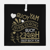 希望の動機を反映する ガラスオーナメント (裏面)