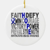 希望の単語のコラージュのハンティントンの病気 セラミックオーナメント (裏面)