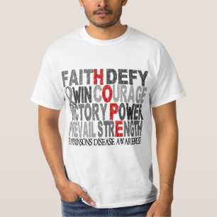 希望の単語のコラージュのパーキンソン病 Tシャツ