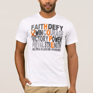 希望の単語のコラージュの多発性硬化 Tシャツ