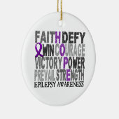 希望の単語のコラージュの癲癇 セラミックオーナメント (右)