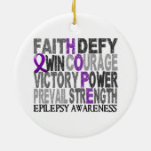 希望の単語のコラージュの癲癇 セラミックオーナメント (裏面)