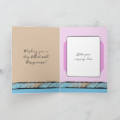 希望の名前をピンク40th誕生日に追加 カード (内部)