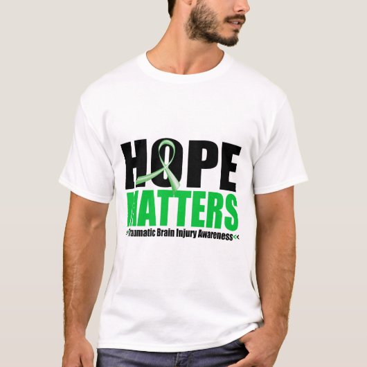 希望の問題のブラシのリボンの外傷性の脳損傷 Tシャツ (正面)
