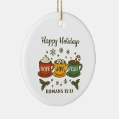 希望の喜びの平和とココア セラミックオーナメント (右)