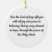 希望の喜びの平和とココア セラミックオーナメント (裏面)