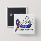 希望の常に自閉症 缶バッジ (正面&裏面)